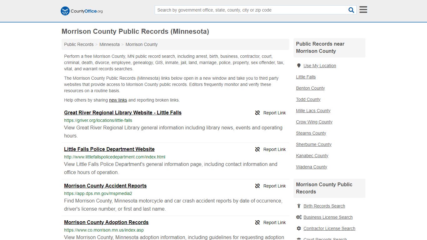 Public Records - Morrison County, MN (Business, Criminal, GIS, Property ...